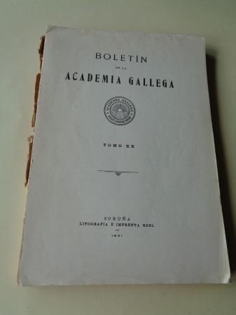 BOLETN DE LA ACADEMIA GALLEGA. Tomo XX. 1931 (Nmeros 235 a 240). Intonso