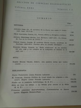 COMPOSTELLANUM. Seccin de Ciencias Eclesisticas. Volumen XXXI, nmeros 1-2. Enero-Junio, 1986