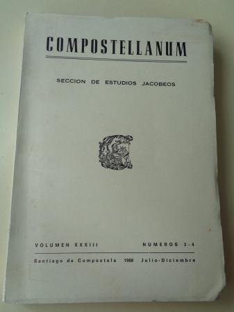 COMPOSTELLANUM. Seccin de Ciencias Eclesisticas. Volumen XXXIII, nmeros 3-4. Julio-Diciembre, 1988