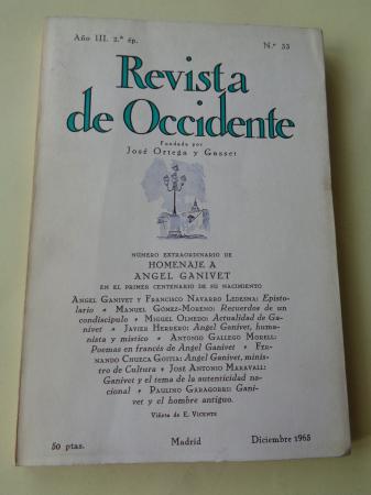 REVISTA DE OCCIDENTE. Ao III, 2 p. Nm. 33. Diciembre 1965