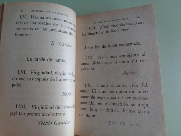 El mrito de las mujeres. Pensamientos tomados de todas las literaturas