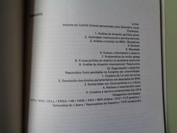 UPG IV CONGRESO UNIN DO POVO GALEGO. Anlises e resolucins polticas 