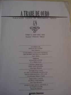 Ver os detalles de:  A TRABE DE OURO. PUBLICACIN GALEGA DE PENSAMENTO CRTICO. Nmero 49, Xaneiro-Febreiro-Marzo, 2002