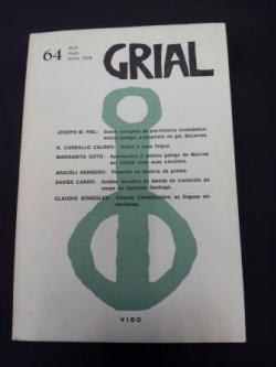 Ver os detalles de:  GRIAL. Revista Galega de Cultura. Nmero 64. Abril, maio, xuo, 1979