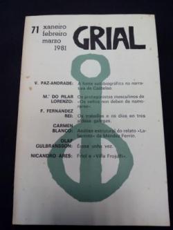 Ver os detalles de:  GRIAL. Revista Galega de Cultura. Nmero 71. Xaneiro, febreiro, marzo 1981
