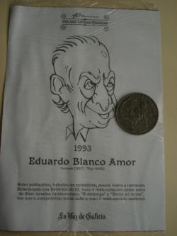 Ver os detalles de:  Eduardo Blanco Amor / Luis Seoane. Medalla conmemorativa 40 aniversario Da das Letras Galegas. Coleccin Medallas Galicia ao p da letra