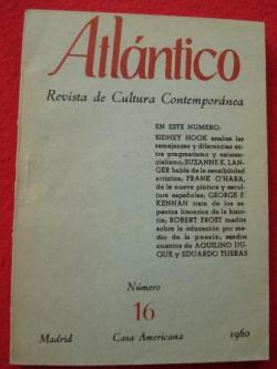 Ver os detalles de:  ATLNTICO. Revista de Cultura Contempornea. Nmero 16, 1960. Casa Americana - Madrid
