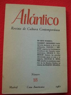 Ver os detalles de:  ATLNTICO. Revista de Cultura Contempornea. Nmero 18, 1961. Casa Americana - Madrid