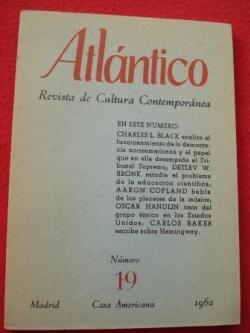 Ver os detalles de:  ATLNTICO. Revista de Cultura Contempornea. Nmero 19, 1962. Casa Americana - Madrid
