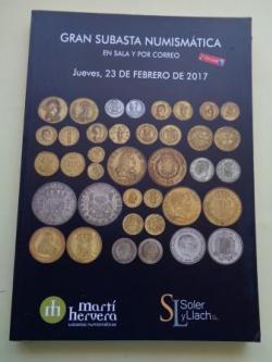 Ver os detalles de:  Gran subasta numismtica en sala y por correo. Mart Hervera - Soler y Llach, 23 de febrero de 2017