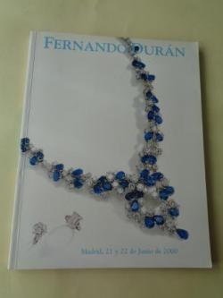 Ver os detalles de:  Fernando Durn. Joyas, relojes y objetos de coleccin. Subasta 21 y 22 de junio de 2000