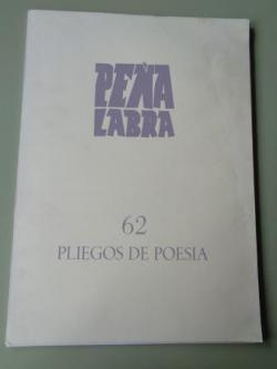 Ver os detalles de:  PEA LABRA. Revista de Poesa. Nmero 62. Verano 1987. Gerado Diego. Pere Gimferrer