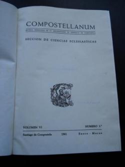 Ver os detalles de:  COMPOSTELLANUM. 1961 Revista de la Archidicesis de Santiago de Compostela