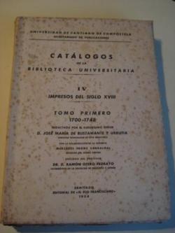Ver os detalles de:  CATLOGOS DE LA BIBLIOTECA UNIVERSITARIA.  V - Impresos del siglo XIX. Tomo primero: 1800-1849