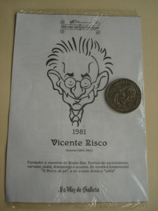 Vicente Risco / Luis Amado Carballo. Medalla conmemorativa 40 aniversario Da das Letras Galegas. Coleccin Medallas Galicia ao p da letra - Ver os detalles do produto