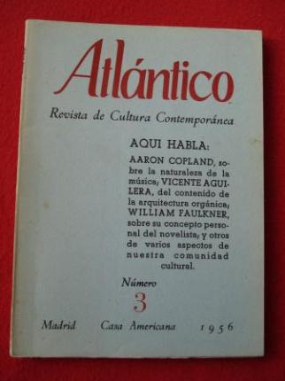 ATLNTICO. Revista de Cultura Contempornea. Nmero 3, Octubre-1956. Casa Americana - Madrid - Ver os detalles do produto