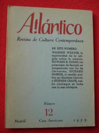 ATLNTICO. Revista de Cultura Contempornea. Nmero 12, 1959. Casa Americana - Madrid - Ver os detalles do produto