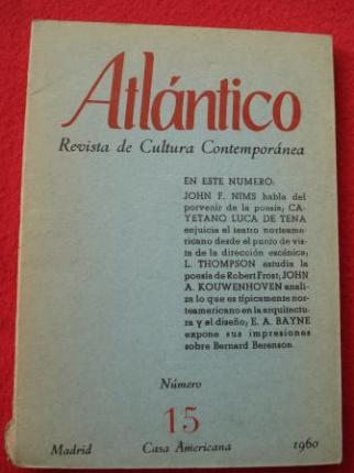 ATLNTICO. Revista de Cultura Contempornea. Nmero 15, 1960. Casa Americana - Madrid - Ver los detalles del producto