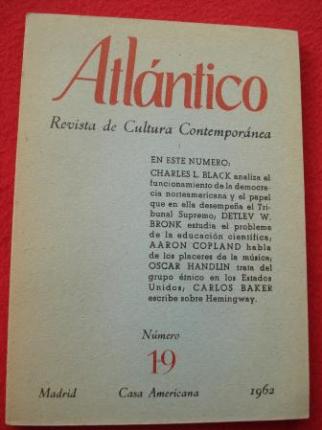 ATLNTICO. Revista de Cultura Contempornea. Nmero 19, 1962. Casa Americana - Madrid - Ver os detalles do produto