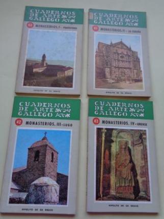 Cuadernos de arte Gallego. 4 libros. Monasterios. I: Pontevedra - II: La Corua - III: Lugo - IV: Orense - Ver os detalles do produto