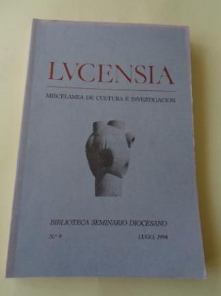LUCENSIA. Miscelnea de cultura e investigacin. Biblioteca Seminario Diocesano. N 9 - Lugo, 1994 - Ver los detalles del producto