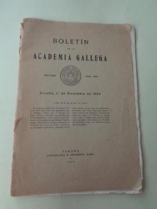 Boletn de la Academia Gallega. Corua, 1 Diciembre 1934.  Ao XXIX. Nmero 256 - Ver os detalles do produto