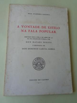 A vontade de estilo na fala popular. Discurso na RAG con contestacin de Domingo Garca-Sabell - Ver los detalles del producto