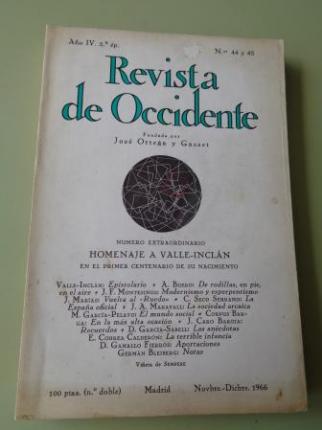 Revista de Occidente. N doble. Nmeros 44 y 45. Noviembre-Diciembre, 1966 - Ver os detalles do produto
