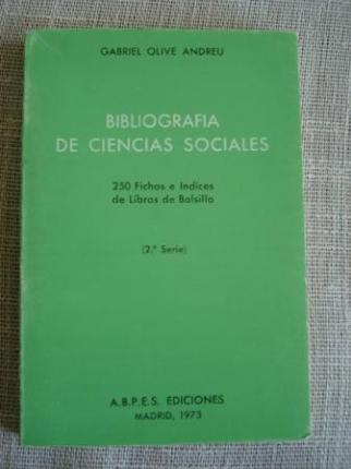 Bibliografa de ciencias sociales. 250 Fichas e ndices de Libros de Bolsillo (2 Serie) - Ver os detalles do produto
