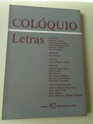 COLÓQUIO LETRAS. Revista bimestral. Número 82. NOVEMBRO, 1984 - Ver los detalles del producto